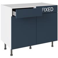 Kitchen Kit Drawerline Base Cabinet Flatpack Slab Supermatt 1000mm in Blue