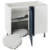 Kitchen Kit Base Kitchen Cabinet With Dual-Handed Nuvola Blind Corner Flatpack Slab Supermatt 1000mm in Blue
