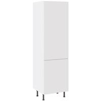 Kitchen Kit Slab Supergloss Fridge & Freezer Housing Flatpack 600mm in White
