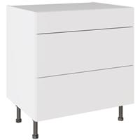 Kitchen Kit Slab Supermatt 3 Drawer Base Kitchen Cabinet Flatpack 800mm in White