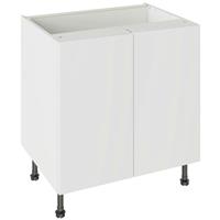 Kitchen Kit Value Slab Matt White Base Kitchen Cabinet Flatpack 800mm in Snow White