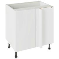 Kitchen Kit Value Slab Matt White Blind Corner Base Kitchen Cabinet Flatpack 800mm in Snow White