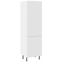 Kitchen Kit Value Slab Matt White Fridge & Freezer Housing Flatpack 600mm in Snow White