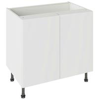Kitchen Kit Value Slab Matt White Base Kitchen Cabinet Flatpack 900mm in Snow White