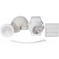 Airflow Aventa In-Line Fan Kit 125T in White