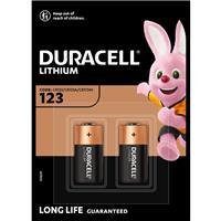 Duracell CR123A Lithium Batteries CR123 / CR123A (2 pack) in Black