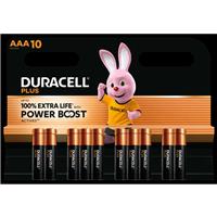 Duracell Plus Power AAA Batteries LR03 (10 Pack) in Black Plastic