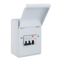 Altrion by Niglon Altrion Consumer Unit Garage 4 Module 63A 30mA RCD + 1x6A + 1x32A MCB in White Steel