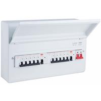 Altrion by Niglon Altrion Dual RCD Consumer Unit 100A Split Load 6+6 Way in White Steel