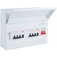 Altrion by Niglon Altrion Dual RCD Consumer Unit 100A Split Load 4+4 Way in White Steel