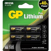 GP Batteries Pro Lithium Battery CR123A 3V (4 Pack) in Black