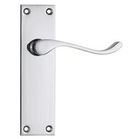 Lockworks Victorian Scroll Door Handles 4 Pack Latch Polished (4 Pack) in Chrome Brass