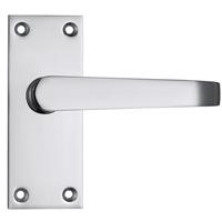 Lockworks Victorian Straight Door Handles Short Latch Polished Chrome (Project Pack) Brass