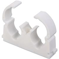Made4Trade Double Hinged Pipe Clip 15mm (50 Pack) in White