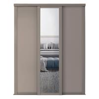 Spacepro Shaker 3 Door Sliding Wardrobe Kit Framed Mirror Door Door Kit (610mm) in Pebble