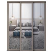 Spacepro Shaker 3 Door Sliding Wardrobe Kit Framed Mirror Door Door Kit (914mm) in Pebble
