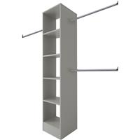 Spacepro 5 Shelves Tower Unit with 1 Hanger Bar Grey Storage in Pebble