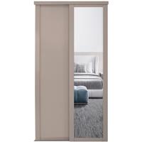Spacepro Shaker 2 Door Sliding Wardrobe Kit Framed Mirror Door Door Kit (610mm) in Pebble