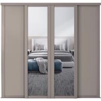 Spacepro Shaker 4 Door Sliding Wardrobe Kit Framed 2 Mirror Door Door Kit (762mm) in Pebble