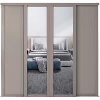 Spacepro Shaker 4 Door Sliding Wardrobe Kit Framed 2 Mirror Door Door Kit (914mm) in Pebble