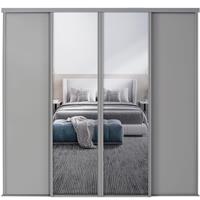 Spacepro Classic 4 Door Sliding Wardrobe Kit Framed Mirror Door Kit (914mm) in Pebble