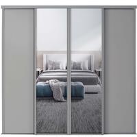 Spacepro Classic 4 Door Sliding Wardrobe Kit Framed Mirror Door Kit (762mm) in Pebble