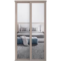 Spacepro Shaker 2 Door Sliding Wardrobe Kit Framed Mirror Door Door Kit (610mm) in Pebble