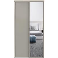 Spacepro Classic 2 Door Sliding Wardrobe Kit Framed Mirror Door Kit (610mm) in Pebble