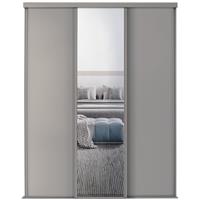 Spacepro Classic 3 Door Sliding Wardrobe Kit Framed Mirror Door Kit (762mm) in Pebble