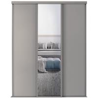 Spacepro Classic 3 Door Sliding Wardrobe Kit Framed Mirror Door Kit (610mm) in Pebble