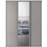 Spacepro Classic 3 Door Sliding Wardrobe Kit Framed Mirror Door Kit (914mm) in Pebble