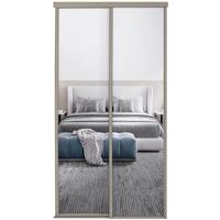 Spacepro 2 Door Sliding Wardrobe Kit Framed Mirror Door Door Kit (914mm) in Pebble
