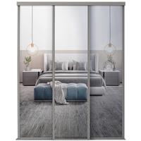 Spacepro 3 Door Sliding Wardrobe Kit Framed Mirror Door Door Kit (762mm) in Pebble