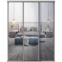 Spacepro 3 Door Sliding Wardrobe Kit Framed Mirror Door Door Kit (610mm) in Pebble