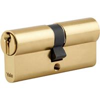 Yale 6 Pin Euro Double Cylinder 45-55mm in Brass