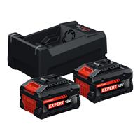 Bosch Expert 18V Battery Starter Set 2 x 5.5Ah in Black/Red