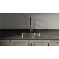 Mariz Surface R25 Large Designer Sink Module RH Worktop 3050 x 640 x 12mm in Vena Black