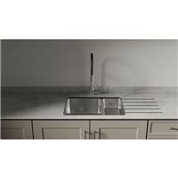 Mariz Surface R25 Large Designer Sink Module RH Worktop 3050 x 640 x 12mm in Light Concrete