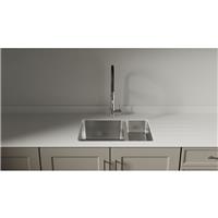 Mariz Surface R25 Large Designer Sink Module LH Worktop 3050 x 640 x 12mm in Pure White
