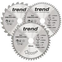 Trend Craft Crosscut Saw Blades 216mm CSB/CC216/3PK (3 Pack) in Silver Steel
