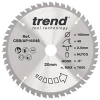 Trend Aluminium/Plastic Circular Saw Blade 165 x 20mm 48T CSB/AP16548 in Silver