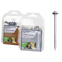 A Perry SleeperSecure No.4729/S Sleeper Screws 63mm Hex Head Stainless Steel (30 Pack) in Silver