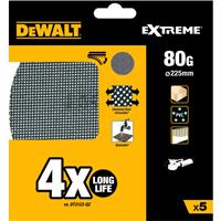 DeWalt Mesh ROS Sanding Discs 225mm 80 Grit (5 Pack) in Black