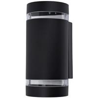 Lutec Focus 2 x GU10 Wall Light Matt IP44 in Black Aluminium
