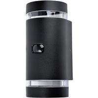 Lutec Focus 2 x GU10 PIR Wall Light Matt IP44 in Black Aluminium