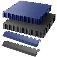 Garage Floor Tile Company X Joint Interlocking Floor Tiles Single Garage Pack 13m2 Blue & Graphite 7mm (1 Pack) in Blue/Graphite Rubber