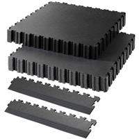 Garage Floor Tile Company X Joint Interlocking Floor Tiles Single Garage Pack 13m2 Graphite & Black 7mm (1 Pack) in Graphite/Black Rubber