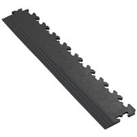Garage Floor Tile Company 100% Recycled X Joint 7mm Interlocking Floor Tile Edge Ramp ( 7mm ) in Black