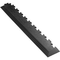 Garage Floor Tile Company 100% Recycled X Joint 7mm Interlocking Floor Tile Corner Ramp ( 7mm ) in Black