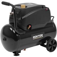 ROKTOR 230V 24L Electric Oil-Free Air Compressor with 5pc Accessory Kit 230V in Black Rubber